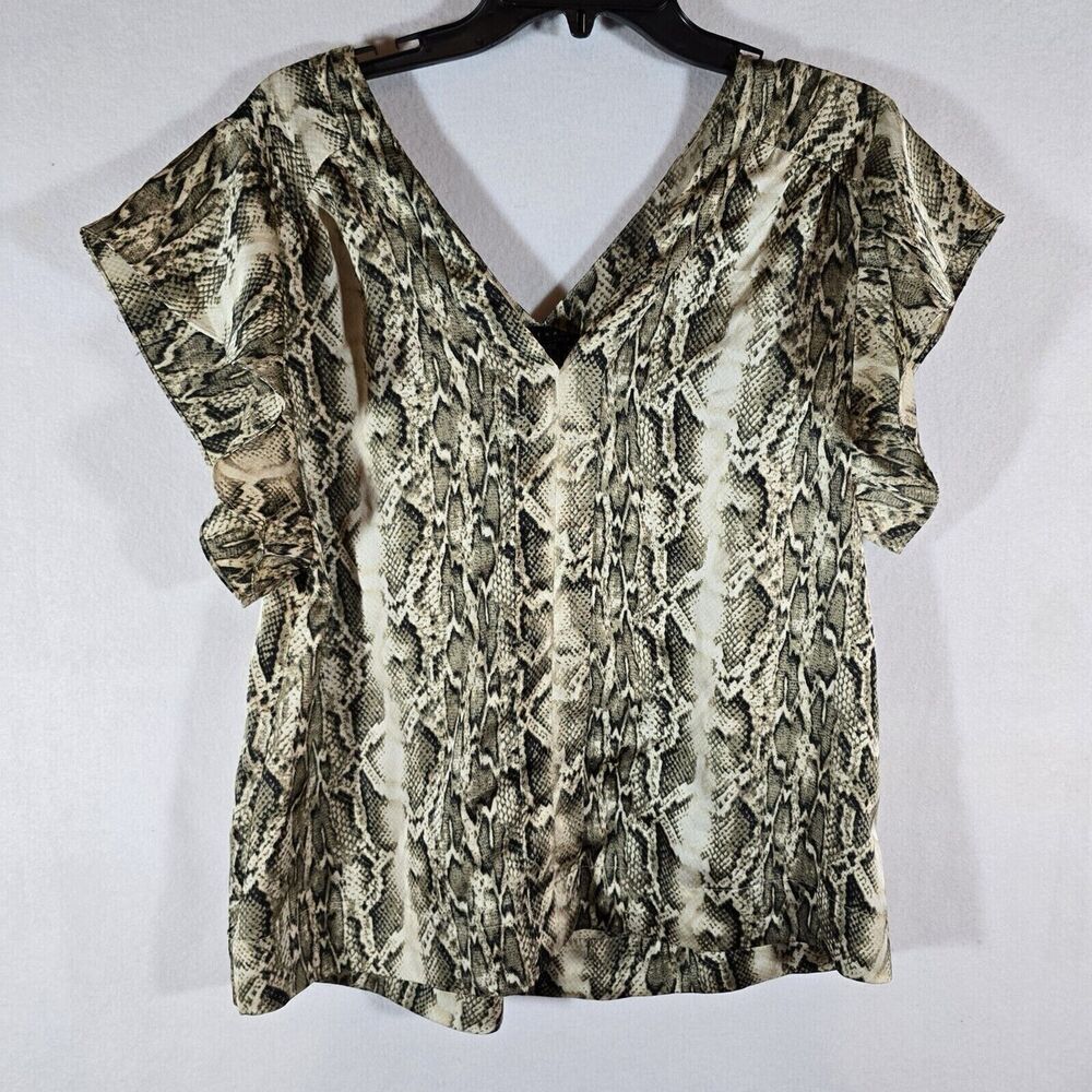 Women's top small animal print, social sanctuary brand, polyester material